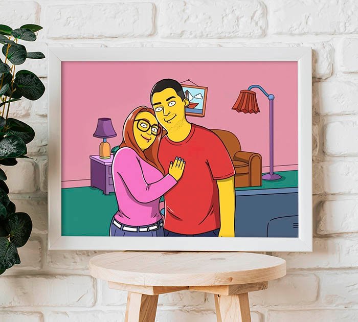 Poster de namoro geek personalizado estilo simpsons