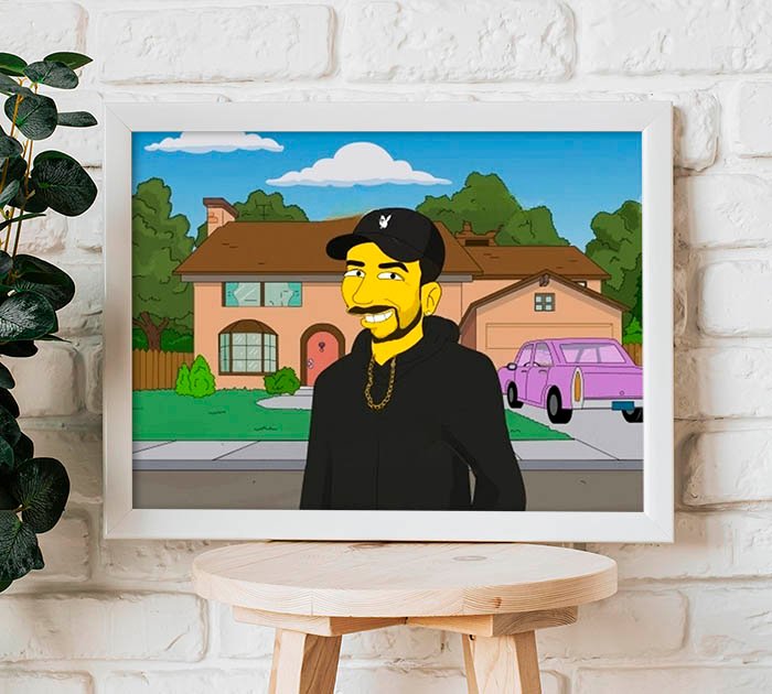 Poster de namoro geek personalizado estilo simpsons